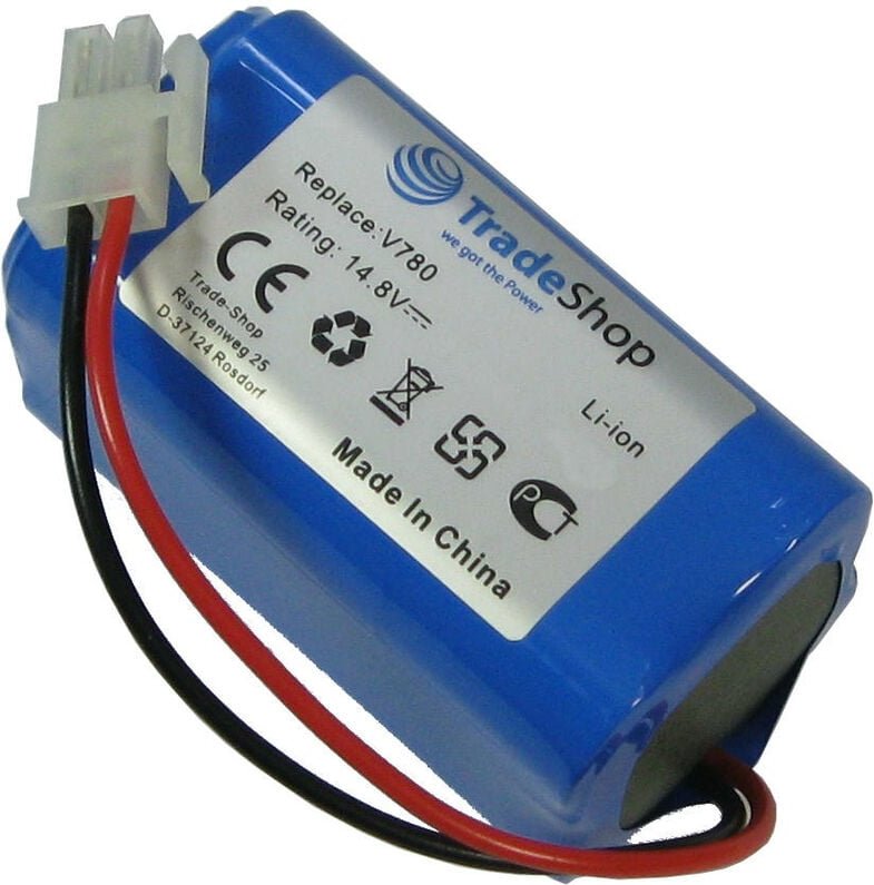 Trade-Shop Li-Ion Staubsauger-Akku 14,8V / 2600mAh Ersatz für Ecovacs 4ICR19/65 BL7402A INR18650-M26-4S1P, iLife PX-B020...