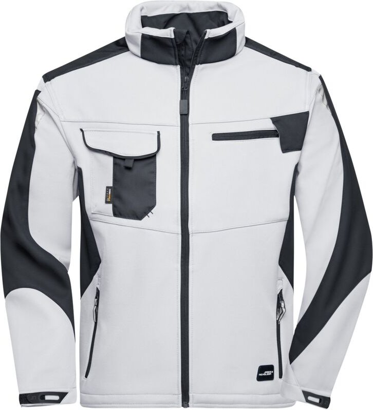 James&nicholson - Professionelle Softshelljacke JN844 Gr. 4XL white/carbon
