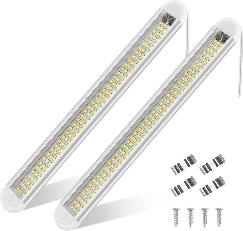 Thumbnail - Memkey - 12V-85V LED-Innenbeleuchtung, helle Auto-Lichtlampe, 120 LEDs mit Schalter für Van, Boot (2 Stück)