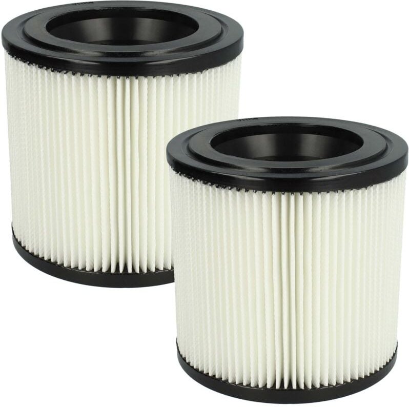 vhbw Filterset 2x Faltenfilter kompatibel mit Prosol PR 22-L Staubsauger - Filter, Patronenfilter, schwarz weiß
