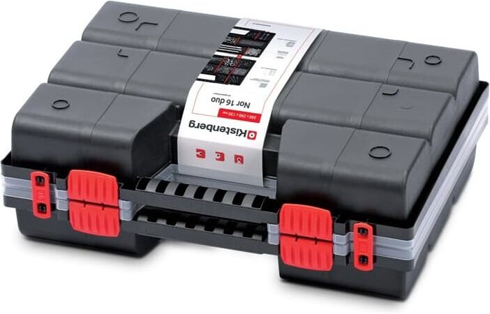 Sortimentskasten Sortierkiste Kleinteilemagazin Box klappbar, Nor Duo, Version: KNOS403015, 390 x 290 x 130 - Kistenberg