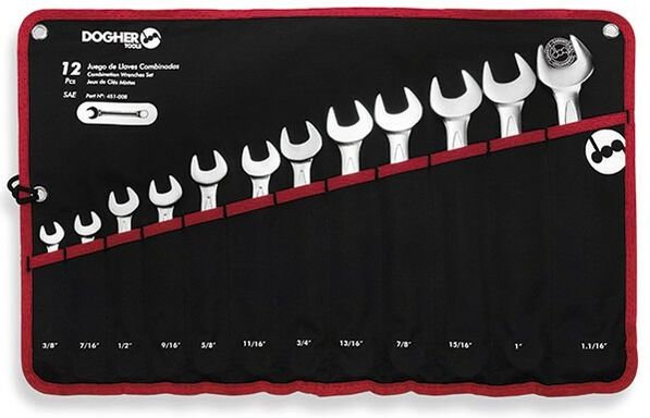 Nylontasche mit 12 Ringschlüsseln, sae Dogher 451-008