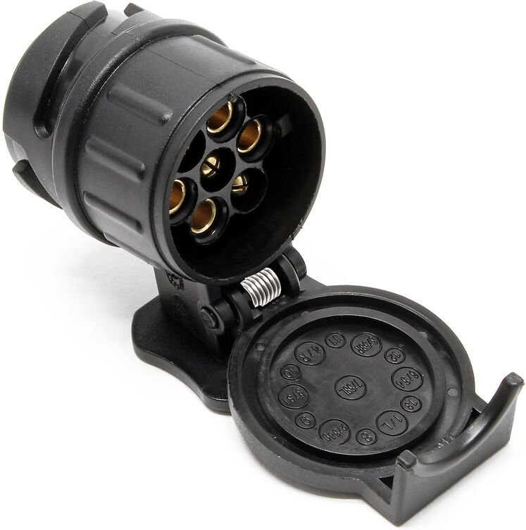 Wiltec Anhänger Adapter 13 auf 7 polig 12V, Kunststoff Adapter für PKW Anhänger, Anhängerkupplung Steckanschluss, Anhäng...