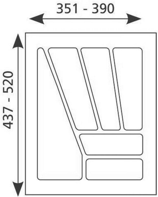 Elco - Besteckeinsatz zuschneidbar, Besteckkasten 45cm Schublade, kürzbar