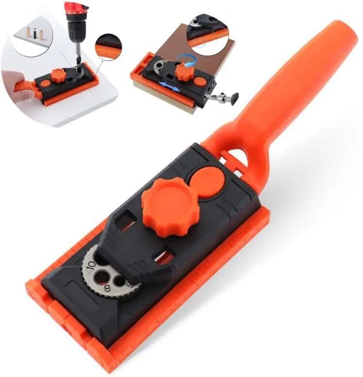 2-in-1-Lochlehre, 6/8/10/12 mm, Dübellehre, Holzbearbeitungs-Locator, Dübellehre, Lochbohrführung, DIY-Holzbearbeitungsw...