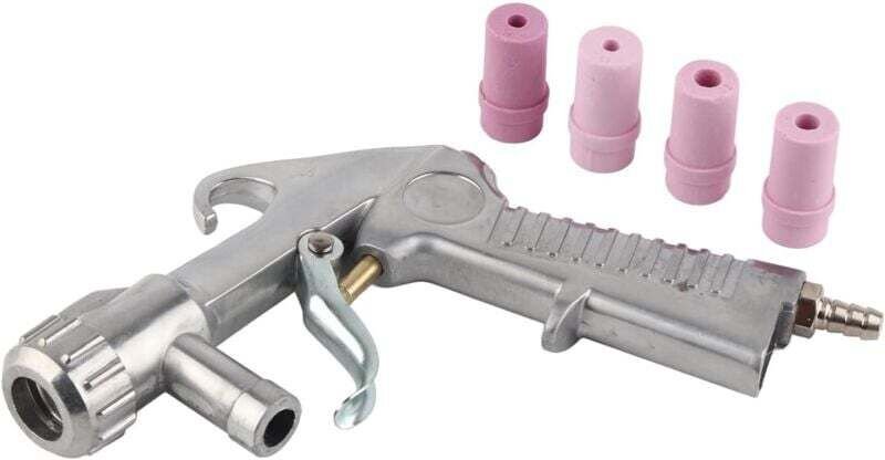 UlisemAir Sandstrahlpistole mit 4 Düsen (4,5 mm/5 mm/6 mm/7 mm) Sandstrahl-Werkzeugsatz