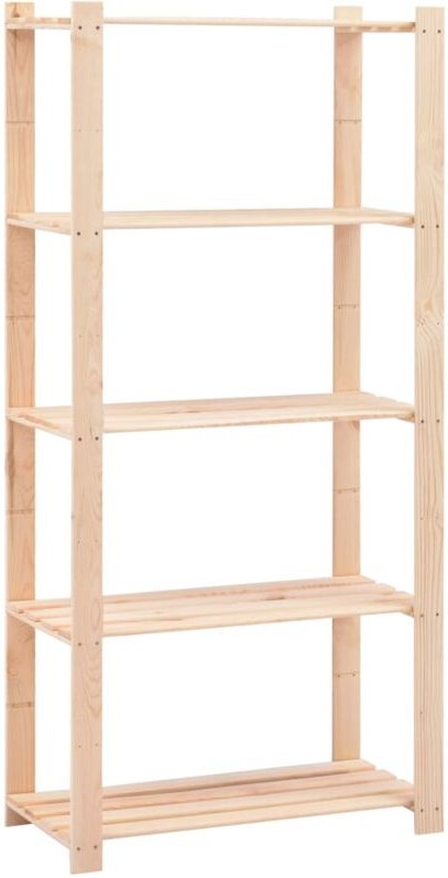 Lagerregal mit 5 Böden 80×38×170 cm Kiefer Massivholz 250 kg Vidaxl 33848