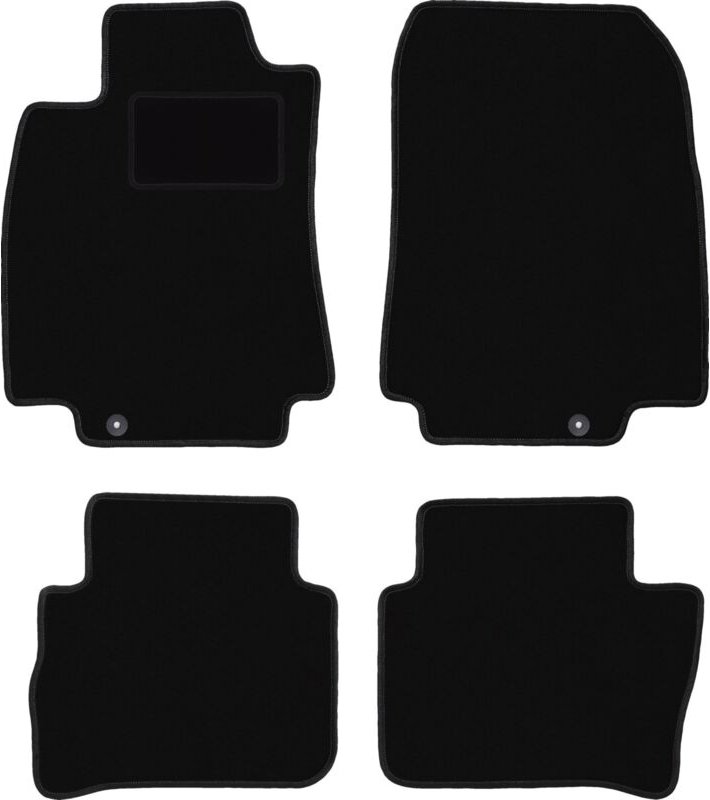 Schwarze Veloursmatten für: Nissan Tiida C11 Schrägheck, Limousine (2004-2012)