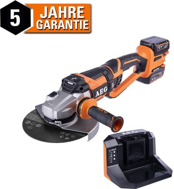 Thumbnail - AEG - 18V Akku-Winkelschleifer BEWS18-230BL Set Brushless Ø230 mm Trennschleifer 1x Starter Set 4,0 Ah Akku + Ladegerät