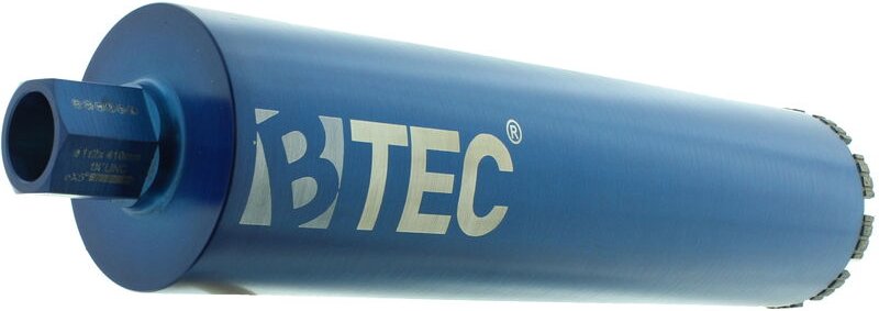 Btec - Diamant Bohrkrone Laser Beton Nutzlänge 400 mm Aufnahme unc 1 1/4 132 mm, 11 Segmente