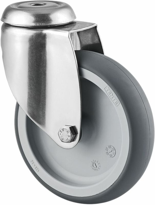 Lenkrolle Edelstahl Rückenloch 125 mm 100 kg - Tente