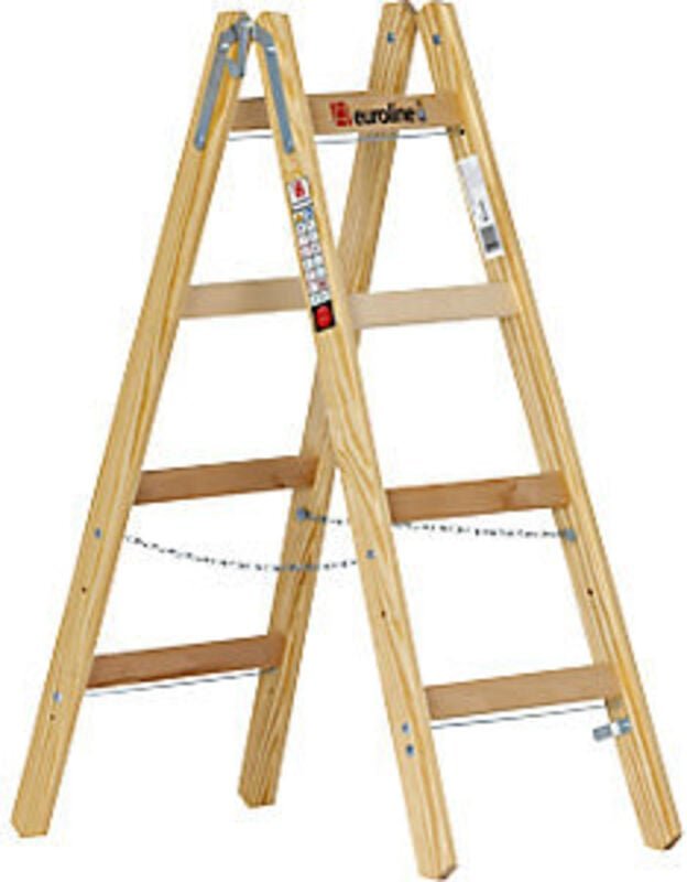Euroline Holz Sprossenstehleiter 2x4 Sprossen
