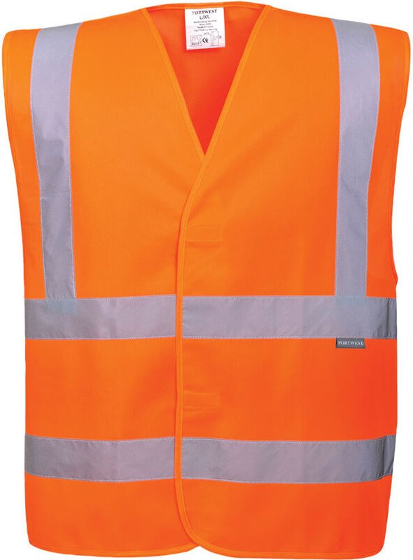 Hochsichtbarer Warnweste mit Doppelgurt, orange, 4XL/5XL
