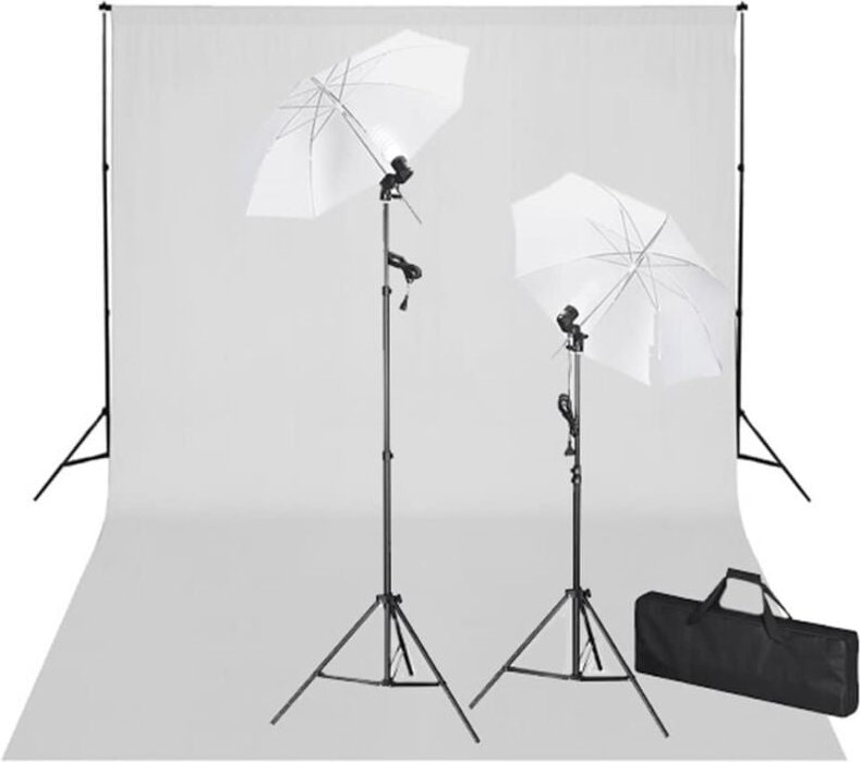 Fotostudio-Set mit Weißem Hintergrund 600×300 cm & Leuchten - Vidaxl