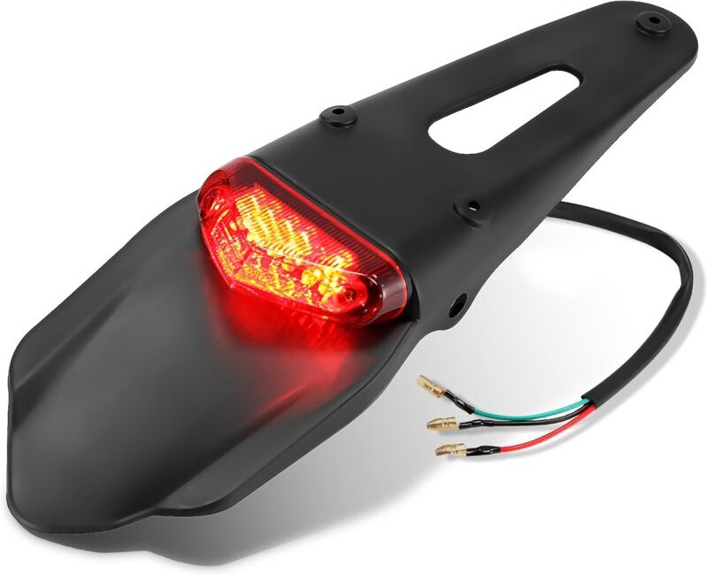 Thumbnail - Ersandy - Motorrad-LED-Rücklicht mit Schmutzfänger für Motorräder XR250 XR400 XR650 WR250F WR450F CRF250X CRF450X crf, K...