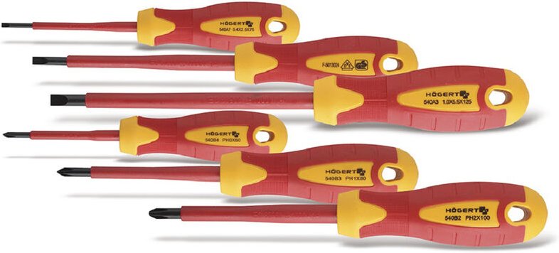 VDE Schraubenzieher-Set 6-teilig Elektro Schraubendreher 1000V manetische Spitze