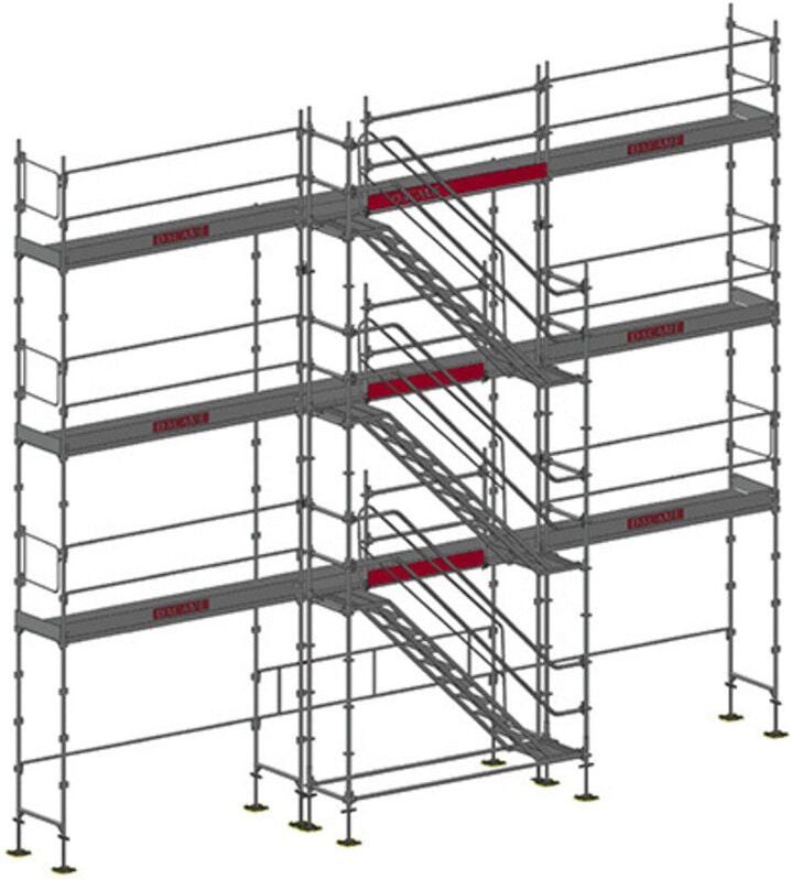 Gerüst 80m² - Struktur nur -Mit Treppe - DUO80ESC-S
