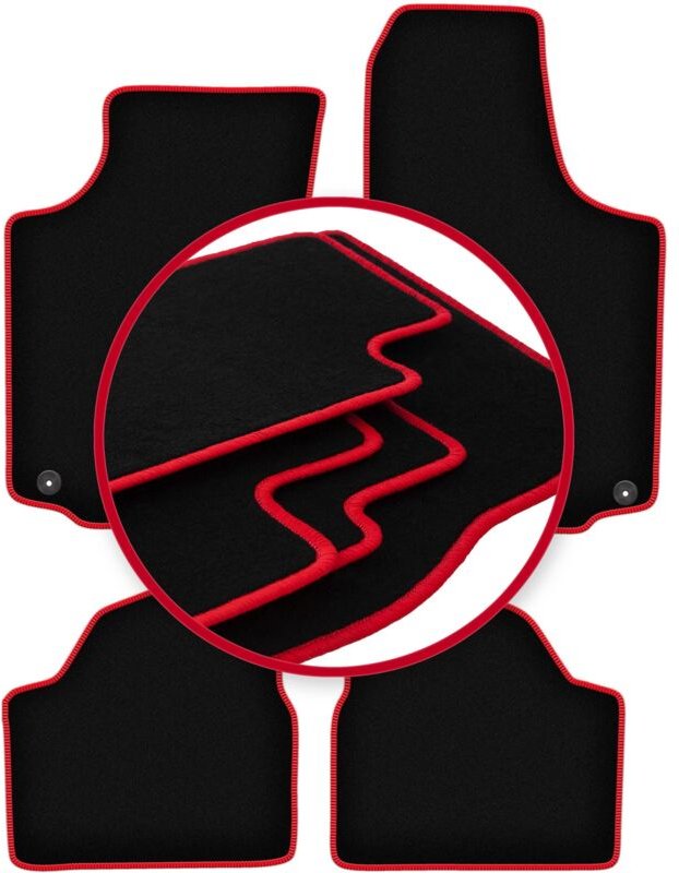 CARLUX-RED Autofußmatten für: Opel Corsa C Fließheck (2000-2006)