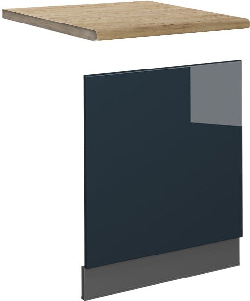 Vicco - Frontblende Fame-Line, Dunkelblau Hochglanz, 60 cm, ap Eiche