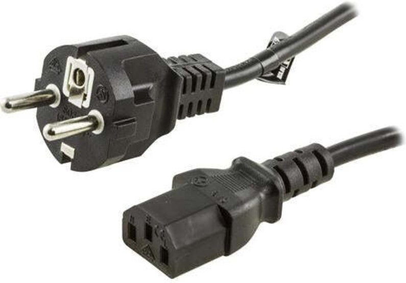Grounded device cable cee 77 to straight iec 60320 c13 05m for connection between device and wall outlet