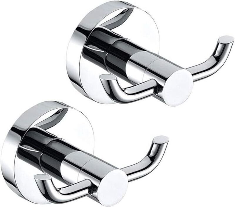 2er-Set Ganchos für Handtücher aus Edelstahl und Chromplatte für Badezimmertür und Küche. - KZQ