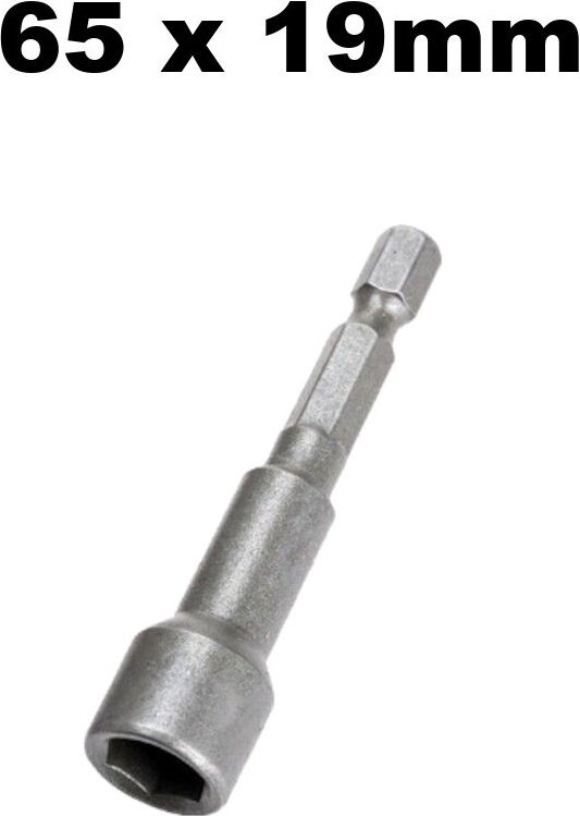 Stecknuss Steckschlüssel Schraubendreher Adapter Bit Aufsatz mit Magnet für Akkuschrauber, 65mm Länge, Sechskant – 19mm ...