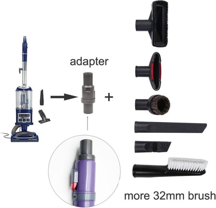 Thumbnail - 32-mm-Schlauchadapter für Staubsaugeraufsätze mit Pferdehaarbürste für NV350, NV360, NV440
