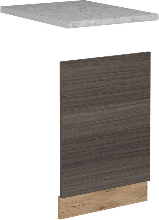 Vicco - Geschirrspülblende R-Line, Edelgrau, 45 cm , ap Marmor