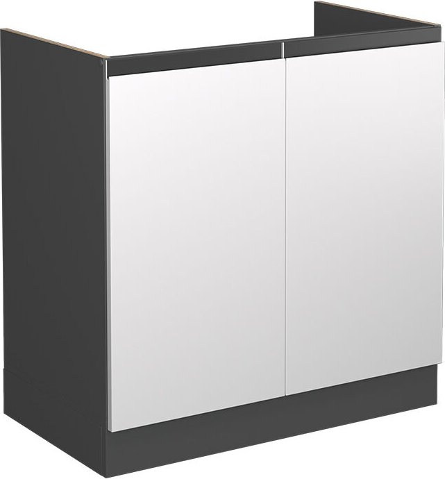 Vicco - Spülenunterschrank R-Line, Weiß, 80 cm J-Shape, ohne Arbeitsplatte