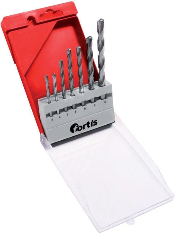 Allzweckbohrer-Set 5-tlg. 4, 5, 6, 8, 10x120 mm - Fortis