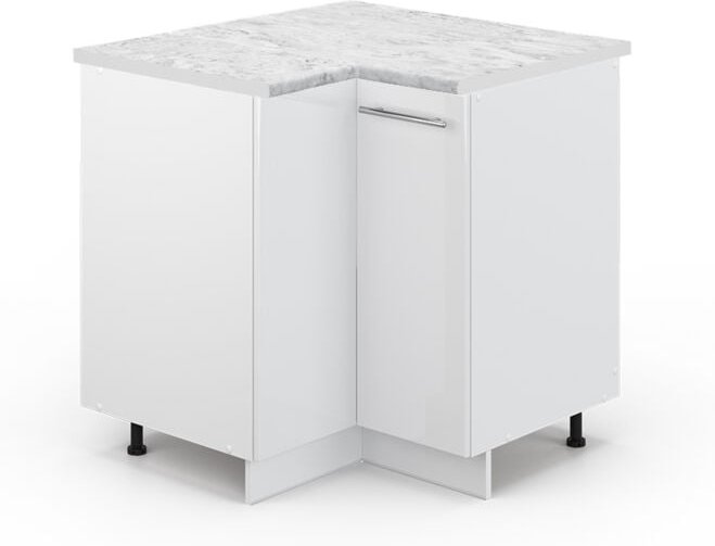Thumbnail - Vicco - Eckunterschrank Fame-Line, Weiß Hochglanz, 80.5 cm, ap Marmor