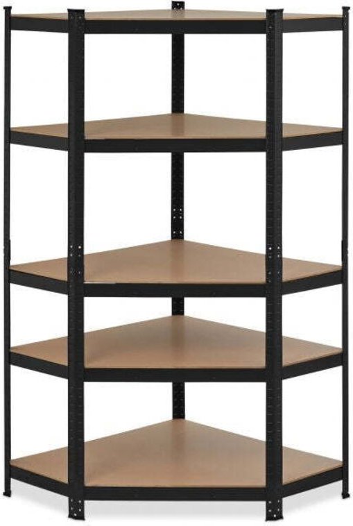 Eckregal mit 5 boden schwarz