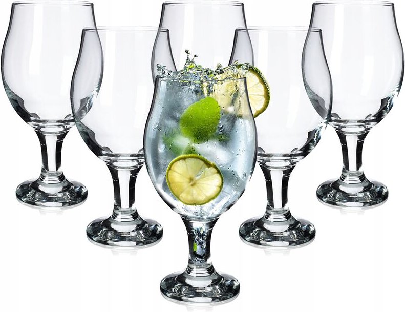 Gingläser, Tonicgläser mit Stiel, Cocktailglas, 570 ml, 6 Stück - Kadax