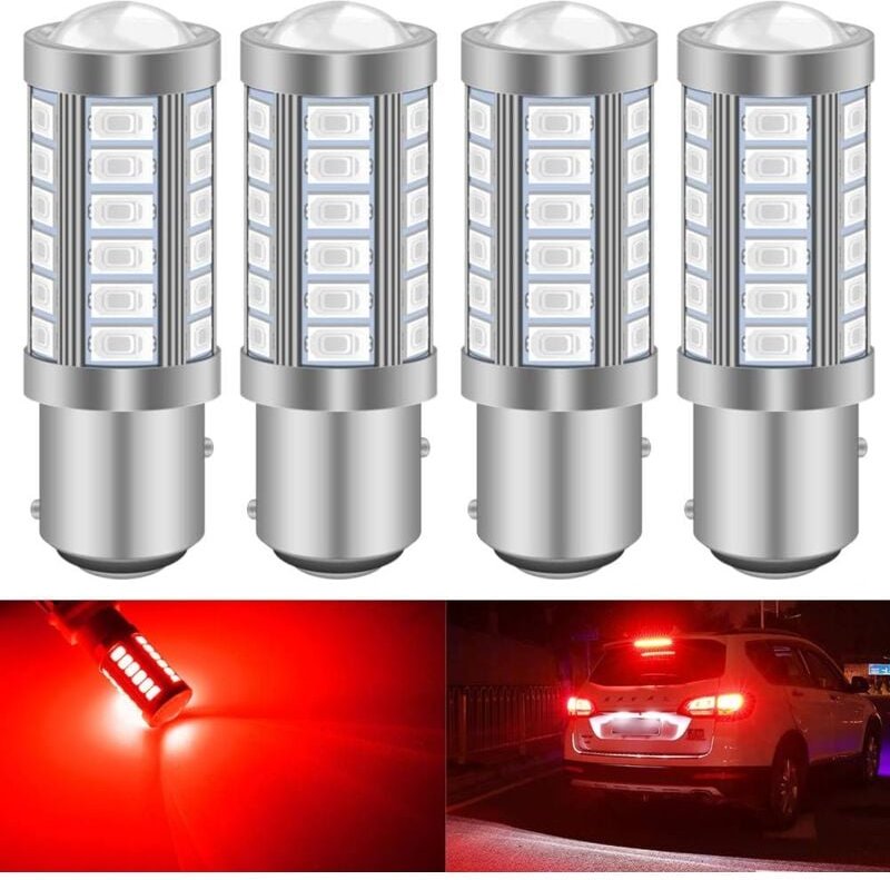 Aougo - Rot 1157 BAY15D P21/5W 5630 33SMD Auto-LED-Lampen Canbus 900LM Superhelles hinteres Bremslicht Nebelscheinwerfer...