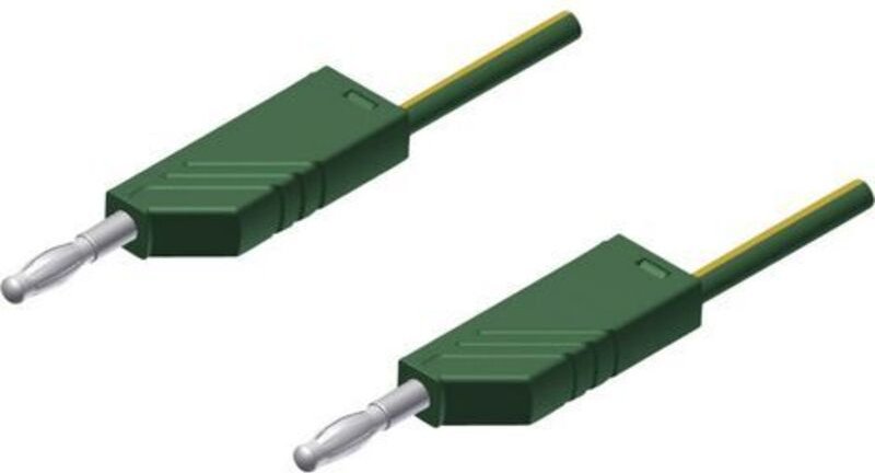 Mln 25/2,5 Messleitung Lamellenstecker 4 mm Lamellenstecker 4 mm 25.00 cm Gelb, Grün - Sks Hirschmann