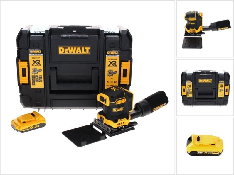 DeWalt DCW 200 NT Akku Vibrationsschleifer 18 V 108x115 mm + 1x Akku 2,0 Ah + TSTAK - ohne Ladegerät