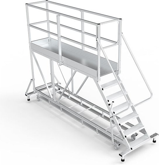 Mobile Plattform mit Geländer total - Maximale Arbeitshöhe 3.40m - PTF2507-PT-KRE