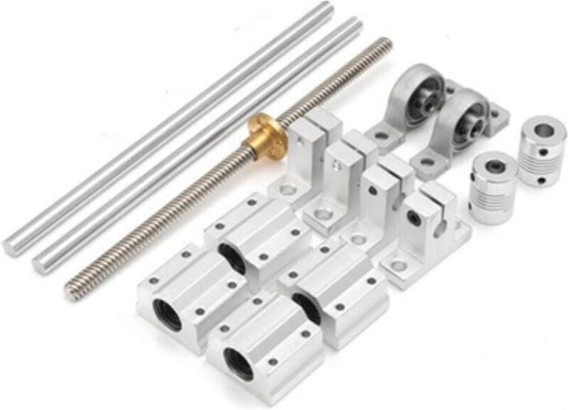 T8 400mm Trapezgewindespindel-Stangenmutter Optische Montageklammern Doppelspur-Schraubenbaugruppe