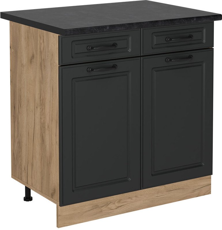 Vicco - Küchenunterschrank R-Line, Anthrazit Landhaus, 80 cm , ap Anthrazit