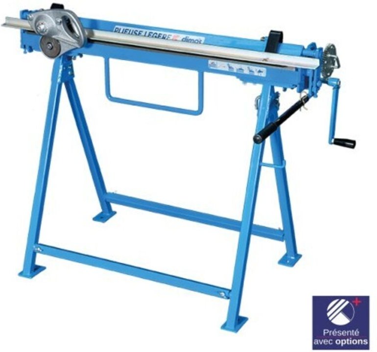 Leichte Falzmaschine 1m mit einziehbaren V-Füßen und Leiste ø 13mm Dimos 981351