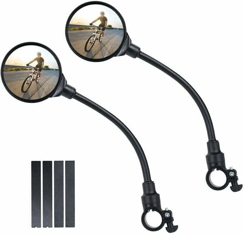 Rétroviseur Vélo, 2 Rétroviseurs de Vélo Grand Angle Rotatifs à 360°, Rétroviseurs de Sécurité Convexes en Acrylique pou...