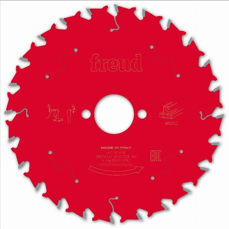 Freud - Sägeblatt für Handkreissäge Ø165 2,4/1,6 AL30 Z24 ba 15° - F03FS09691 -FR07W006H