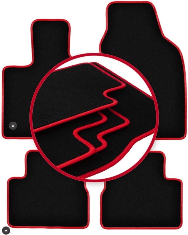 CARLUX-RED Autofußmatten für: Fiat E-500X / 500x Elektro-Crossover (2019-)