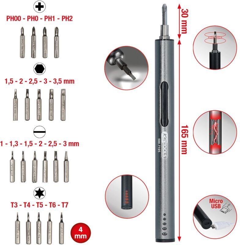 Ks Tools Feinmechanik-USB-Akku-Schraubendreher