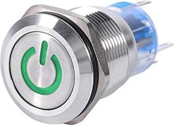 Ej.life - Keenso 19mm 12V-24V Auto Power Druckschalter wasserdicht Metall LED-Tastenschalter selbstsichernde Rast Druckk...