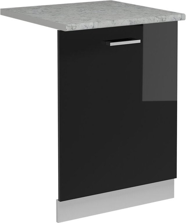 Thumbnail - Vicco - Geschirrspülblende R-Line, Schwarz Hochglanz, 60 cm , ap Marmor