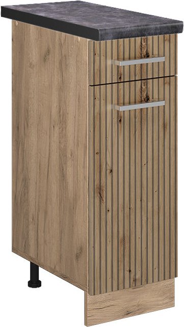 Küchenunterschrank R-Line, Artisan-Eiche, 30 cm , ap Anthrazit Vicco