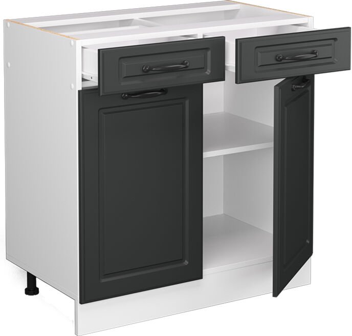 Thumbnail - Vicco - Küchenunterschrank R-Line, Anthrazit Landhaus, 80 cm , ap Eiche