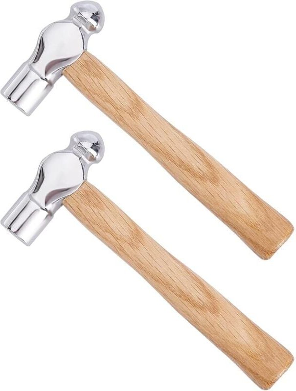 Thumbnail - Stück Kugelhammer, Hammer aus Kohlenstoffstahl, Hammer für Metallschmuck, doppelseitiger Metallhammer, tragbarer Stahlha...