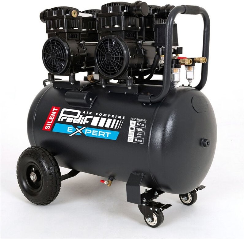 Geräuscharmer Kompressor PRODIF 100 Liter 3 PS 8 bar - PROSIL3100